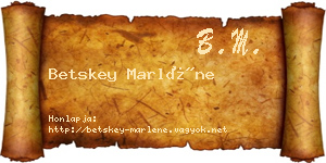 Betskey Marléne névjegykártya